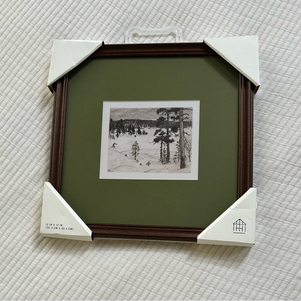 Hearth & Hand with Magnolia Countryside Skier Framed Christmas Wall Art - Picture 2 of 8